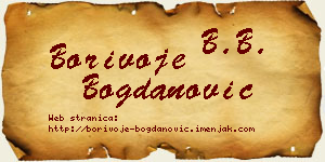 Borivoje Bogdanović vizit kartica
